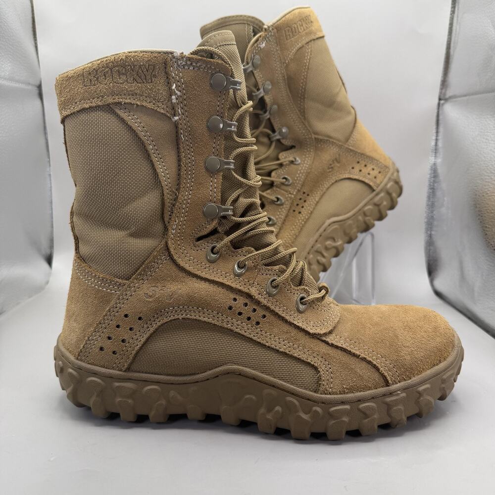 Rocky S2V Steel Toe Combat Boots Mens Size 8 M Coyote Brown Suede Vibram RKC053